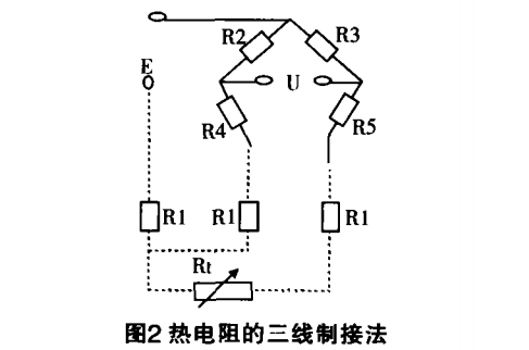 熱電阻的三線制接法圖示